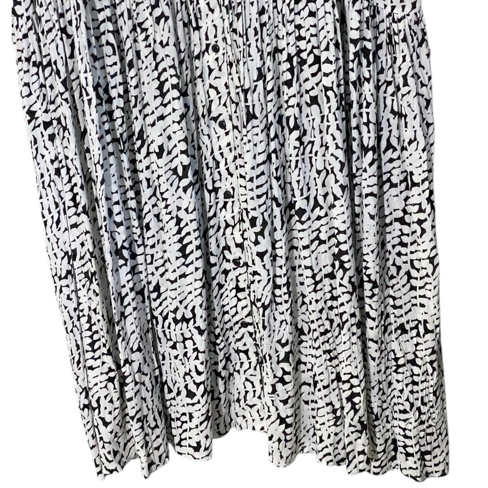 Woman Within Babydoll Dress Button Front 2X Black White Flowy Beachy Vacation - Picture 6 of 10